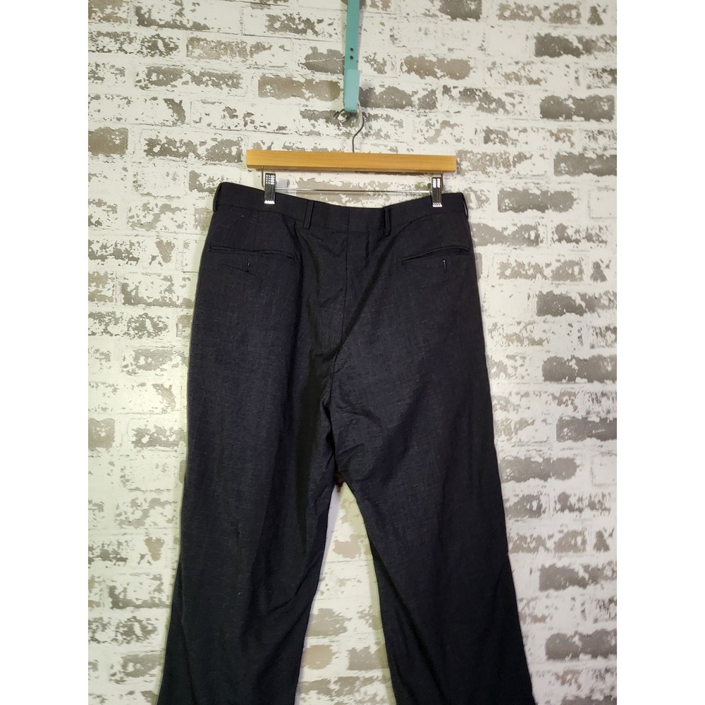 Brooks Brothers Stretch 100% Wool Dress Pants Men's 36x31 Dark Gray Pleated - Picture 3 of 16
